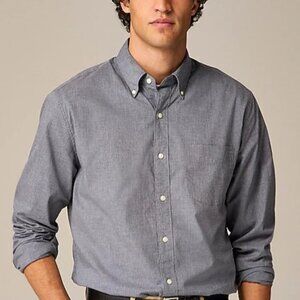 J Crew | Men's Secret Wash Cotton Poplin Button Down Gray Smoky Slate Shirt Med